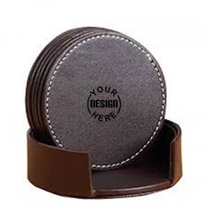 Posavasos de cuero recién llegado 2025 para bebidas Posavasos de cuero a granel redondo de diseño personalizado para eventos promocionales - Product Image 1