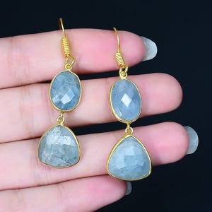 925 Sterling Silver Handmade Gemstone Sapphire Spinner Boucles d'oreilles Bijoux 925 Stamped Silver Best Quality Designer Boucles d'oreilles - Product Image 2