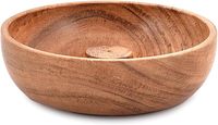 Soporte redondo de madera de acacia para palo de incienso, quemador de incienso, Cather de ceniza y adorno de aromaterapia decoración del hogar (5 "X 5" X 1,5 ")