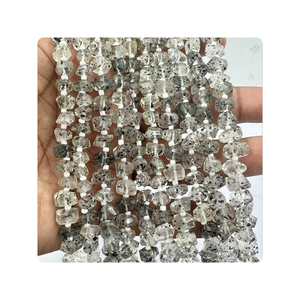 ขายส่งจำนวนมาก8นิ้วจุดสีดำธรรมชาติควอตซ์เหลี่ยมเพชรพลอยแฟนซี6ถึง7มม. คุณภาพระดับพรีเมี่ยมสำหรับการทำเครื่องประดับ - Product Image 4