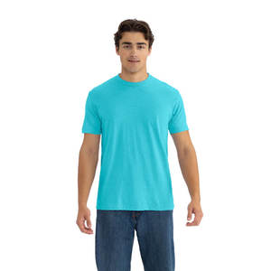 เสื้อยืด Level Apparel ผ้าฝ้าย CVC 100% ระบายอากาศได้ดี เป็นมิตรกับสิ่งแวดล้อม พิมพ์ลายซิลค์สกรีน ปรับแต่งได้ ดีไซน์สีน้ำเงินตาฮิติ - Product Image 1