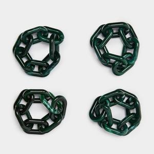 แหวนรองผ้าเช็ดปากสไตล์นางฟ้าทำจากเรซิ่น งานฝีมือประดับลายดอกไม้เคลือบเงา ลวดลายวนสำหรับตกแต่งโต๊ะอาหาร - Product Image 1