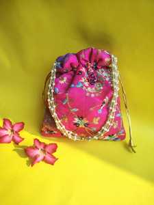 Rajasthani bordado Potli bolsa boda Favor cordón y mango de cuentas bolsa de regalo tradicional para Shagun Baby Shower gallina noche - Product Image 5