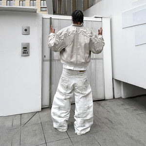 طقم جينز رجالي عالي الجودة من DiZNEW لعام 2026، تصميم طقم رياضي رجالي من قطعتين، بدلة جينز فضفاضة للرجال، طقم جينز متوسط الحجم - Product Image 2