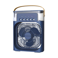 Ventilador Eléctrico Portátil Inteligente 4 en 1 ACF01 con Luz Nocturna LED, Funciona con USB, Humidificador de Aire con Vapor de Agua