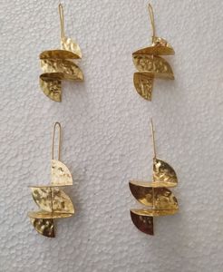 แฟชั่นสุดพิเศษต่างหูทองเหลืองพลอยรูปทรงแฟนซีเครื่องประดับทองเหลืองชุบทองอินเดียโดยงานฝีมือ HF - Product Image 4