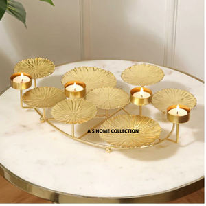 Bougeoir en métal aluminium plaqué or 4 en 1 Style fantaisie Accessoires de cadeaux et de promotion - Product Image 1