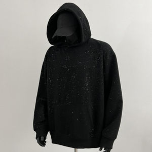 Sweat à capuche homme personnalisé, 330 g/m², lourd, style français, entièrement orné de strass, du fabricant - Product Image 1