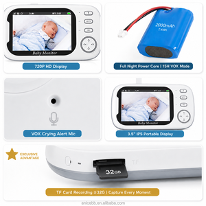 Monitor para Bebés de 3.5" LCD 720P con Tarjeta TF, Grabación en Bucle, Sin WiFi, Cámara FHSS de 2.4GHz, Visión Nocturna IR, <span class=keywords><strong>Audio</strong></span> Bidireccional - Product Image 5
