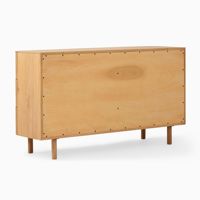 Commode couleur bois naturel avec 6 tiroirs cadre en bois de teck massif matériel maison hôtel chambre meubles style moderne