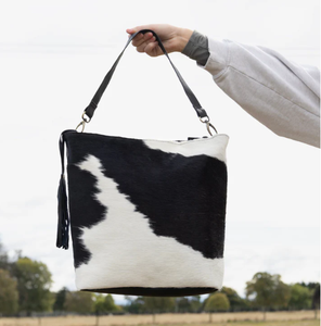 Designer Luxury Western Cowhide Leather Tote <b>Bag</b> Fashionable <b>Women's</b> Shoulder Purse Natural Hide Hair-On <b>Bucket</b> <b>Bag</b> - Product Image 3