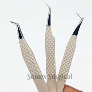 Pinces à épiler de haute qualité à pointe en fibre pour cils, en acier inoxydable et stockage multi-pièces, pinces à épiler pour greffe de cils - Product Image 1