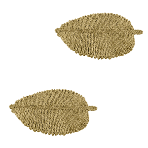 Hot Selling Leaf Shaped Seagrass <b>Placemat</b> Natural <b>Placemats</b> & Coaster For Party Decor Table Decor Wholesale From Vietnam - Product Image 5