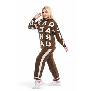 ชุดสูทลายตัวอักษรมีฮู้ดสำหรับผู้หญิงสินค้าขายดี - Product Image 4