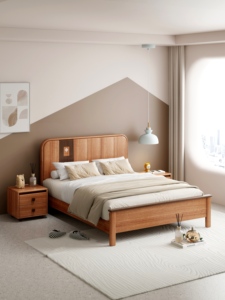 Cama de Madera Maciza de Corazón de Árbol, Hecha a Mano, Estilo Retro Vintage - Product Image 3
