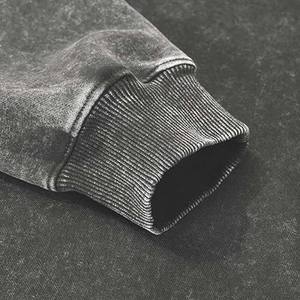 Sweats à capuche Streetwear personnalisé poids lourd coton Boxy recadrée Vintage lavage à l'acide fermeture éclair en détresse veste à capuche pour hommes - Product Image 6