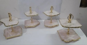 ลูกบิดพลอยโมราสีน้ำเงินทำมือขอบเคลือบทองที่จับแบบดึงสุดหรูสำหรับตกแต่งตู้เสื้อผ้าและตู้ - Product Image 4