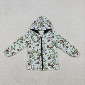Sweat à capuche polo à manches longues pour bébés garçons et filles, motif camouflage de chasse du Sud, avec poches zippées - Product Image 5