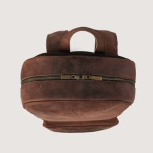 Distressed Vintage Brown Leather <b>Laptop</b> <b>Backpack</b> - Product Image 5