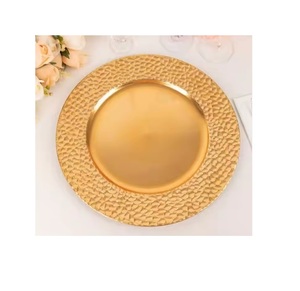 Vente en gros d'assiettes rondes en fer couleur argent et or assiettes à dîner de décoration de mariage - Product Image 1