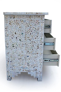 Mesa Auxiliar y Mesa de Centro de Resina con Incrustaciones de Hueso, Estilo Moderno, Artesanía Natural, Muebles para el Hogar, para Sala de Estar y Dormitorio - Product Image 4