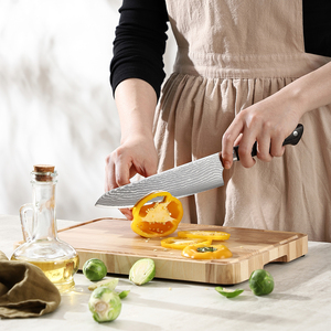 Venta al por mayor personalizado OEM ODM cubertería fábrica profesional Premium japonés Damasco Chef cuchillo de acero de alto carbono con mango - Product Image 5