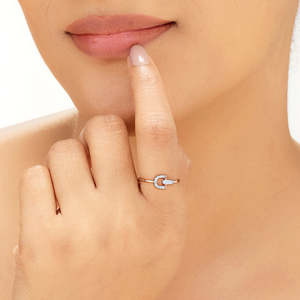 แหวนเพชรโรสโกลด์ดีไซน์แฟชั่นเรืองแสง - Product Image 2