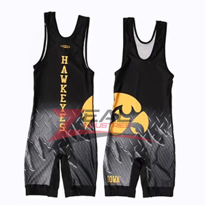 Maillots de lutte personnalisés polyester/spandex non transparent 240 gsm impression par sublimation maillots d'haltérophilie fabriqués au Pakistan - Product Image 1