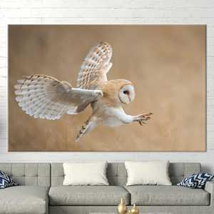 ภาพพิมพ์บนผ้าใบลายนกฮูกในโรงนา, ของตกแต่งสัตว์ป่า, ศิลปะติดผนังรูปสัตว์, 1P: ห่อหุ้มอย่างดี - Product Image 1