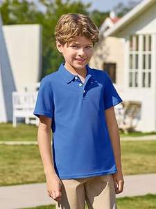 100% coton de haute qualité en gros été enfants Polo à manches courtes rétro vêtements de sport personnalisé bébé coton Polo T-Shirts - Product Image 4