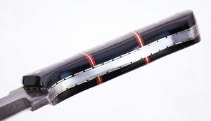 Tamaño personalizado Damasco acero caza Skinner cuchillo modelo S15 calidad superior hecho a mano cuerno negro Mango cuchillo al aire libre - Product Image 4