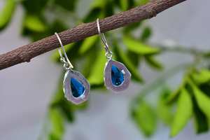 Boucles d'oreilles clous en argent sterling avec topaze bleue de Londres, faites à la main, certifiées IGI, pierre de naissance de décembre, bijoux élégants, cadeau de fête - Product Image 3