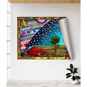 Lienzo impreso: Grabado de Flammarion - Escena del cosmos místico, póster enrollable - Product Image 1