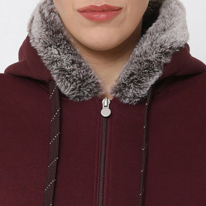 Nuevo diseño 100% algodón polar invierno Streetwear mujer chándal Color sólido tamaño personalizado dos piezas chaqueta con cordón traje - Product Image 5