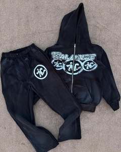 ชุดเซ็ตเสื้อฮู้ดพิมพ์ลายกราฟิก GOD PLAN สีเทาเบจสุดหรู พร้อมกางเกงวอร์มดีไซน์สีเหลืองนีออน สไตล์สตรีทแวร์ ทรงโอเวอร์ไซส์ - Product Image 1