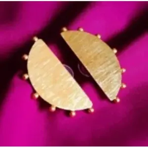 Brass Gold Plated Stud and Hoop <b>Earrings</b> with <b>Opal</b> Pearl Diamond - Product Image 4