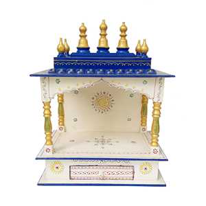 Pooja Mandap de madera hindú para decoración del hogar Diseño elegante inspirado en el templo - Product Image 2