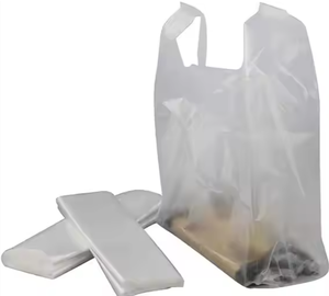 Sacs à provisions, sacs à provisions en plastique jetables blancs avec la poignée, distribuant la marque réutilisable de HM de sacs à provisions - Product Image 5