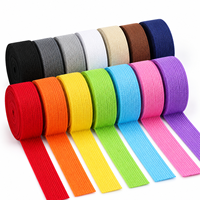 Bande élastique en crochet hautement extensible, ruban tissé plat, couleur personnalisée, pour vêtements, sacs et accessoires