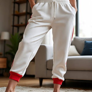 Pantalon de survêtement extérieur baggy à double taille pantalon de survêtement pour dames en coton polaire Streetwear pantalon de jogging à double ceinture pantalon de pyjama pour femmes - Product Image 3