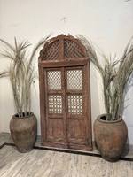 Porte d'arche en bois et fer forgé antique vintage, meubles de maison, décoration rustique pour entrée, portail, artisanat indien, récupération de temple