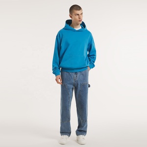 Sweat à capuche court et ample personnalisé avec motif graphique, 100 % coton, teint uni, épais, pour homme, broderie, prix de gros - Product Image 2