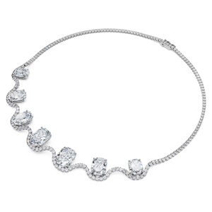 Luxury Radiant Cut Cubic Zirconia Tennis Necklace for Women White Gold Plated Statement <b>Choker</b> Necklace Wedding Bridal Jewelry - Product Image 4