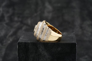 Bague Hip Hop personnalisable pour homme en argent sterling 925 avec diamant Moissanite rond et taille baguette pour mariage - Product Image 2