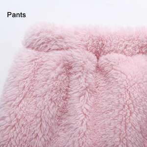 Conjuntos de lana peluda para mujer, ropa de descanso, manga larga, bolsillo, sudaderas con capucha informales y pantalones, conjunto de 2 piezas, ropa de dormir esponjosa - Product Image 4