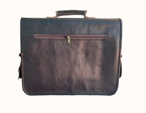 Maletín de moda Vintage marrón hecho a mano, bolso de mensajero para hombre, Unisex, grande, de cuero genuino, para ordenador portátil, bolsas de viaje deportivas - Product Image 2