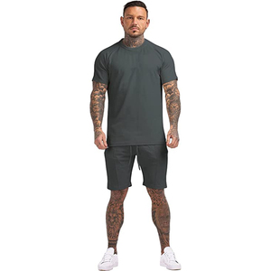 2023 verano moda logotipo personalizado 100% algodón hombres conjuntos cortos camisa bordada de secado rápido pantalones cortos trajes de 2 piezas - Product Image 3
