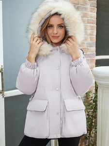 Meilleure vente femme hiver doudoune tissu confortable respirant prix de gros tissé armure - Product Image 3