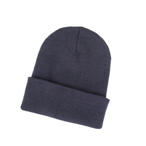 Gorro cálido de invierno a la moda con puños, gorro de punto suave Unisex de Color liso, accesorio de uso diario elegante y acogedor para días fríos - Product Image 2