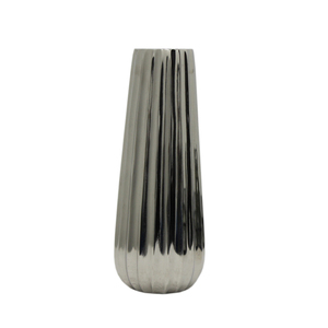 Florero de metal con la mejor forma de nuevo diseño, acabado plateado brillante para el hogar y la boda, florero floral decorativo - Product Image 1